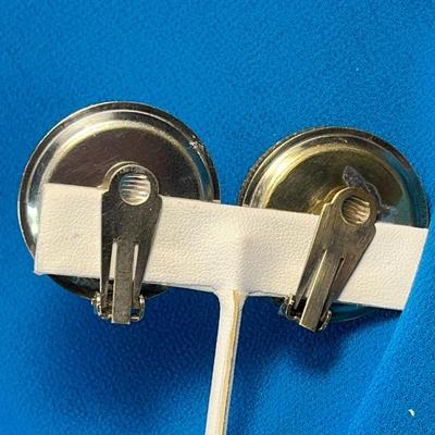 NAUTICAL THEMED LARGE BUTTON EARRINGS