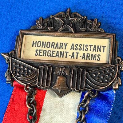 1932 DEMOCRATIC CONVENTION HONORARY ASSISTANT SERGEANT-AT-ARMS BADGE