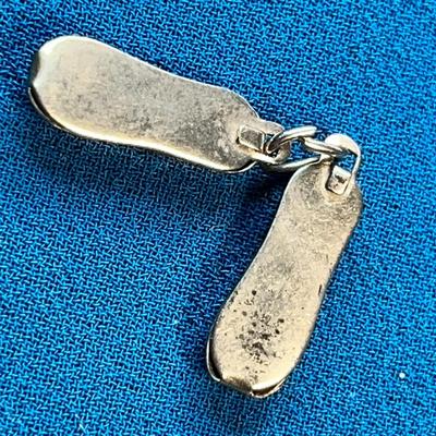 BALLET SLIPPERS CHARM UNMARKED BUT PROBABLY SILVER
