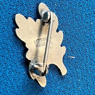 STERLING LEAVES PIN