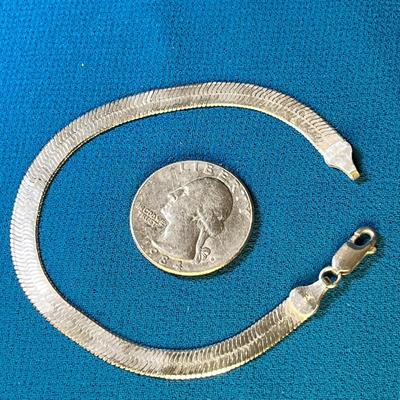 .925 STERLING HERRINGBONE PATTERN BRACELET  MADE IN ITALY