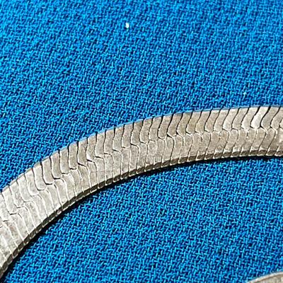 .925 STERLING HERRINGBONE PATTERN BRACELET  MADE IN ITALY