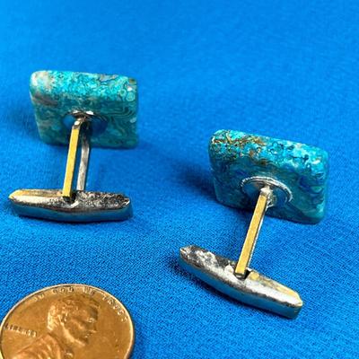 BEAUTIFUL TURQUOISE STONE CUFFLINKS