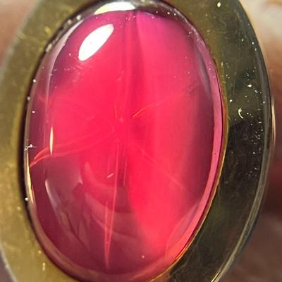 PINK STARBURST STONE GOLDTONE CUFFLINKS BY CORRECT QUALITY