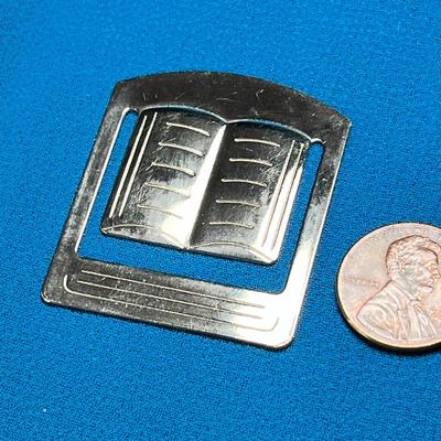 SILVERTONE BOOK SHAPED METAL BOOKMARK