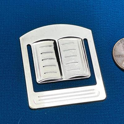 SILVERTONE BOOK SHAPED METAL BOOKMARK