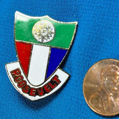 COLORFUL ENAMELED "ROOSEVELT" PIN