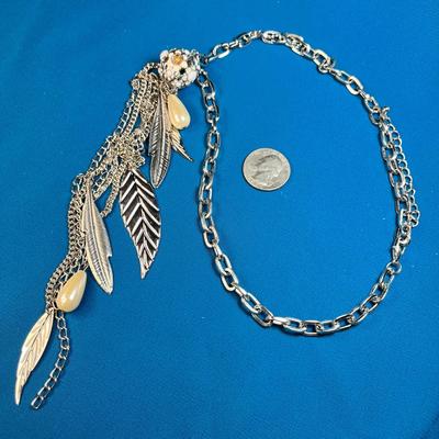 FUN 10" LONG MULTI-COMPONENT PENDANT ON CHAIN NECKLACE
