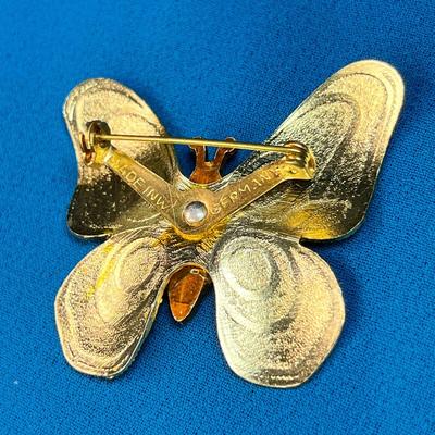BEAUTIFUL GOLDEN BUTTERFLY PIN  MADE IN GERMANY