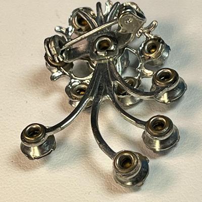 PALE BLUE RHINESTONE PIN