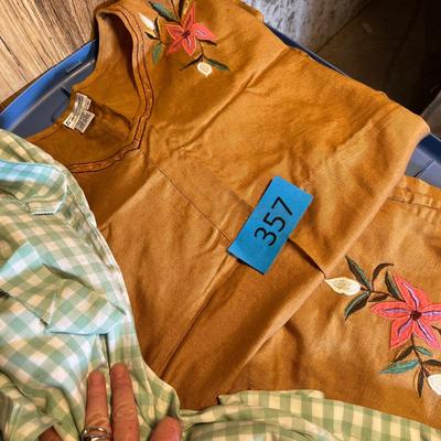 Tub of vintage clothing
