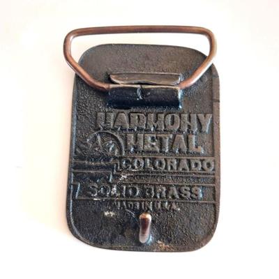 BEAUTIFUL SOLID BRASS BELT BUCKLE FROM HARMONY METAL OF COLORADO