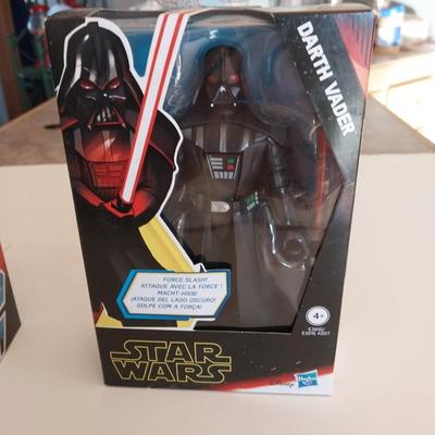 (NIB) STAR WARS DARTH VADER AND CHEWBACCA ACTION FIGURES