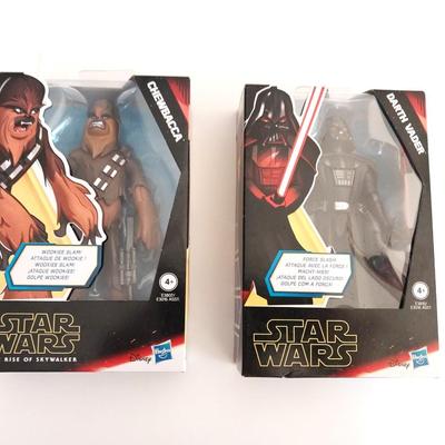 (NIB) STAR WARS DARTH VADER AND CHEWBACCA ACTION FIGURES