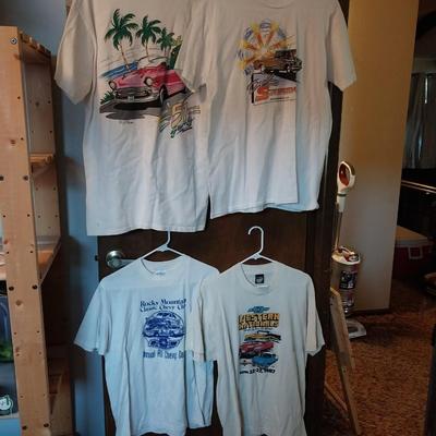 4 XL T-SHIRTS FROM '57 CHEVY CAR SHOWS