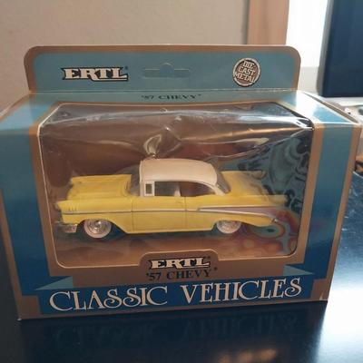 ERTL DIE-CAST '57 CHEVY AND A COMPLETE SHEET OF STICKERS