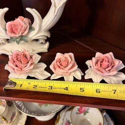 Antique Karl Ens Volkstedt Dresden Porcelain Rose Set