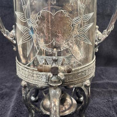 Antique Victorian Silver Plate Coffee Urn Hot Water Dispenser