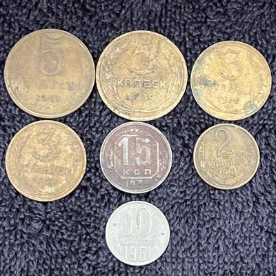 7 Soviet Union Coins