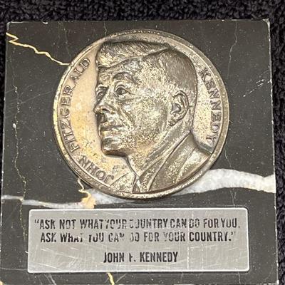 JFK Token In Plaque