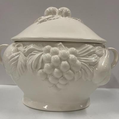 Vintage Over and Back Soup Tureen with Ladle
