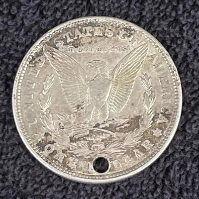 1921 Morgan Silver Dollar, With Hole