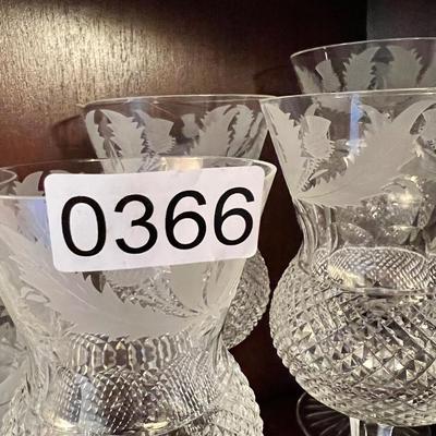 Antique Edinburgh Thistle Cut Crystal Glassware 13 Piece Set