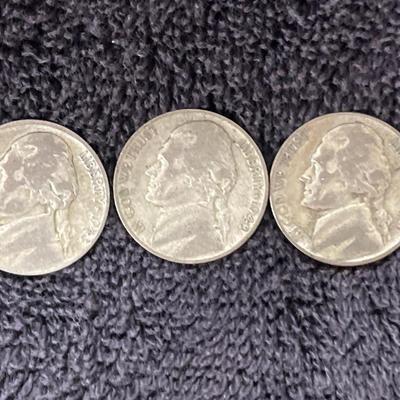 3 War Nickels, Silver