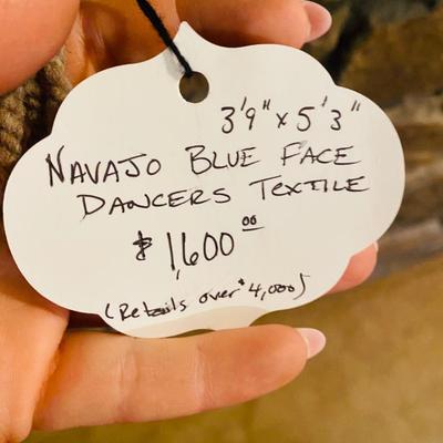 Lot 1: Navajo Blue Face Dancers Textile