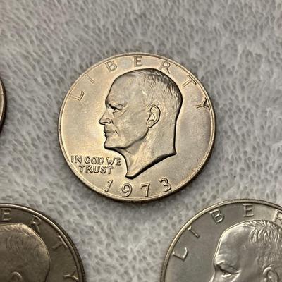 Collection of 5 Eisenhower Silver Dollar Coins