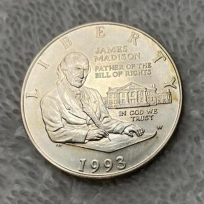 1993 W James Madison Commemorative Half Dollar AU