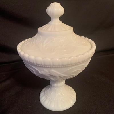 Portieux Dragon-pattern Milk Glass Candy Dish (B2-KW)