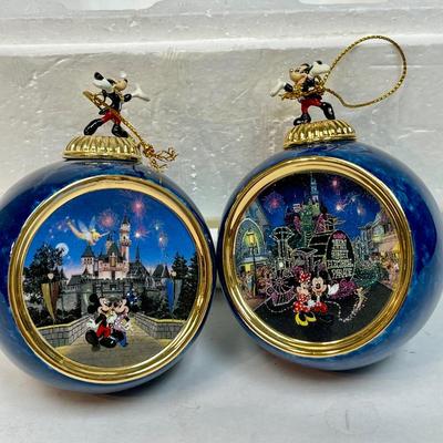 Disneyland Main Street Mickey & Minnie Porcelain Ornaments Bradford ExchangeDisney