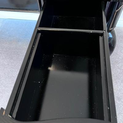 Hooker Furniture Black Lacquer and Leather Top Desk