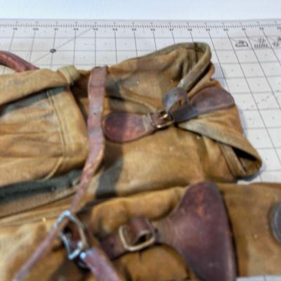 Antique Leather and Canvas Gun Case 