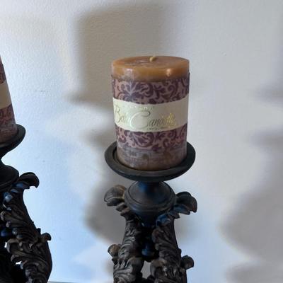 Resin Candle Stick with Decorator Candles