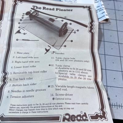 READ Pleaters Machine, Like new in Original Box. 