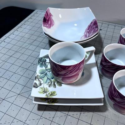 NEAT Fine Porcelain China, Modern Pink Rose