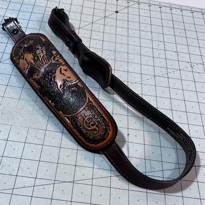 Hand Tooled Leather Rifle Sling by  L C Smith