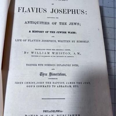 The Works of Josephus Antiquities of the Jews and a History of Jewish Wars Etc. 