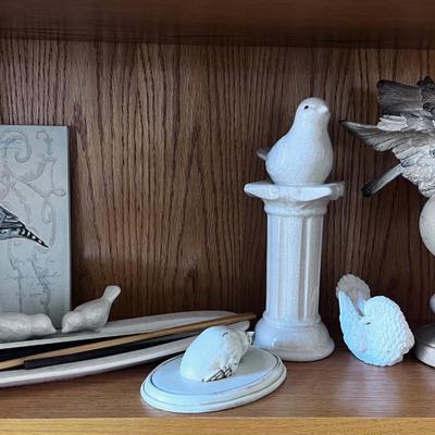 Shelf of Bird Sculptures