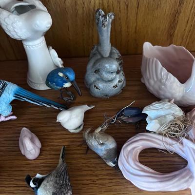 Collection of birds including a Lenox Swan 