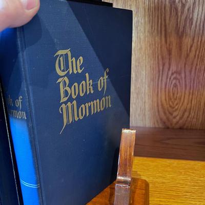 4 Large Format Book of Mormon Includes Dandy Book Holder NOTE! Be prepared with boxes to move these books.