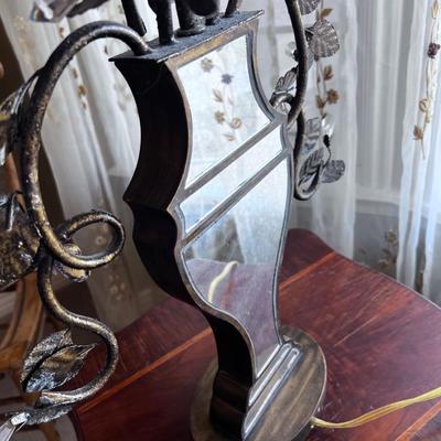 Table Lamp Mirrored and Wrought Iron