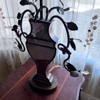 Table Lamp Mirrored and Wrought Iron