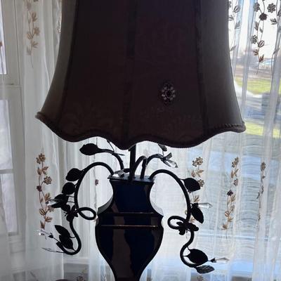 Table Lamp Mirrored and Wrought Iron