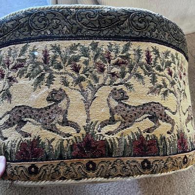 Ottoman or Hassock with Cheetah Fabric