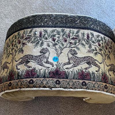 Ottoman or Hassock with Cheetah Fabric