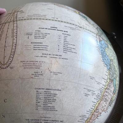 16" Globe on Mahogany Stand 