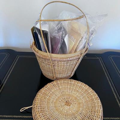 Basket of Crafting Patterns and Such. Basket is extra COOL! 